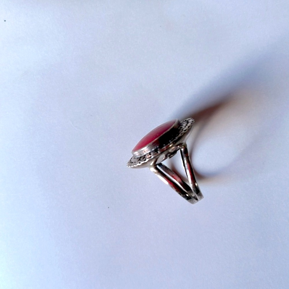 Silver Red Statement Ring - Picture 3 of 4